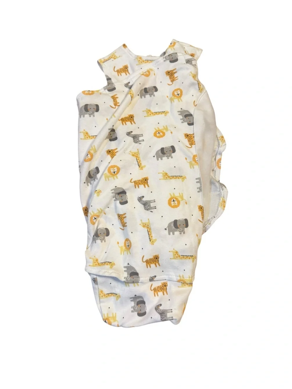 Halo sleep sack Cozy White Sleep Sack with Yellow & Gray Safari Animals